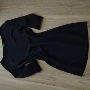 Ann Taylor Contemporary Navy and Black midi winter dress
